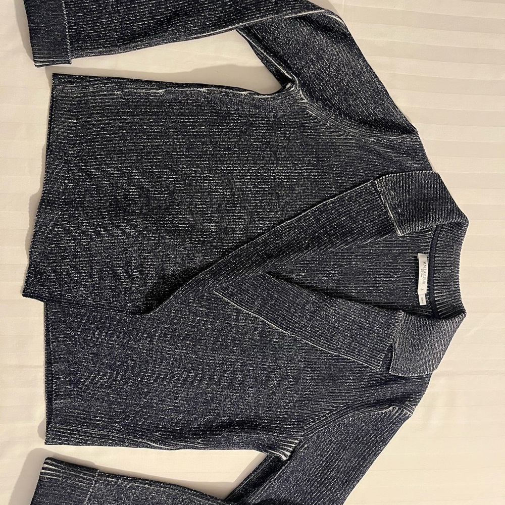 MM Lafleur Navy and White Knit Sweater